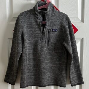 Patagonia Kid‘s Charcoal Quarter-Zip Neck Sweater Fleece Top/Midlayer